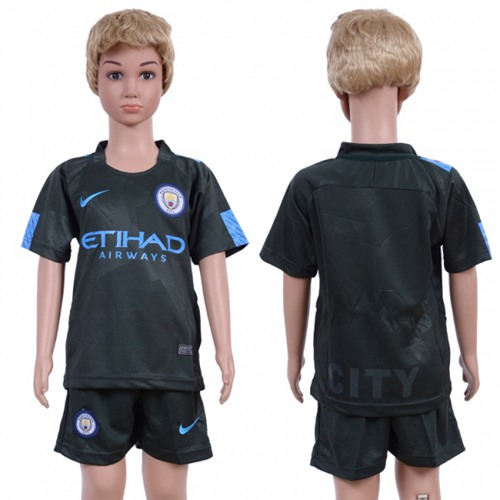 Manchester City Blank Sec Away Kid Soccer Club Jersey